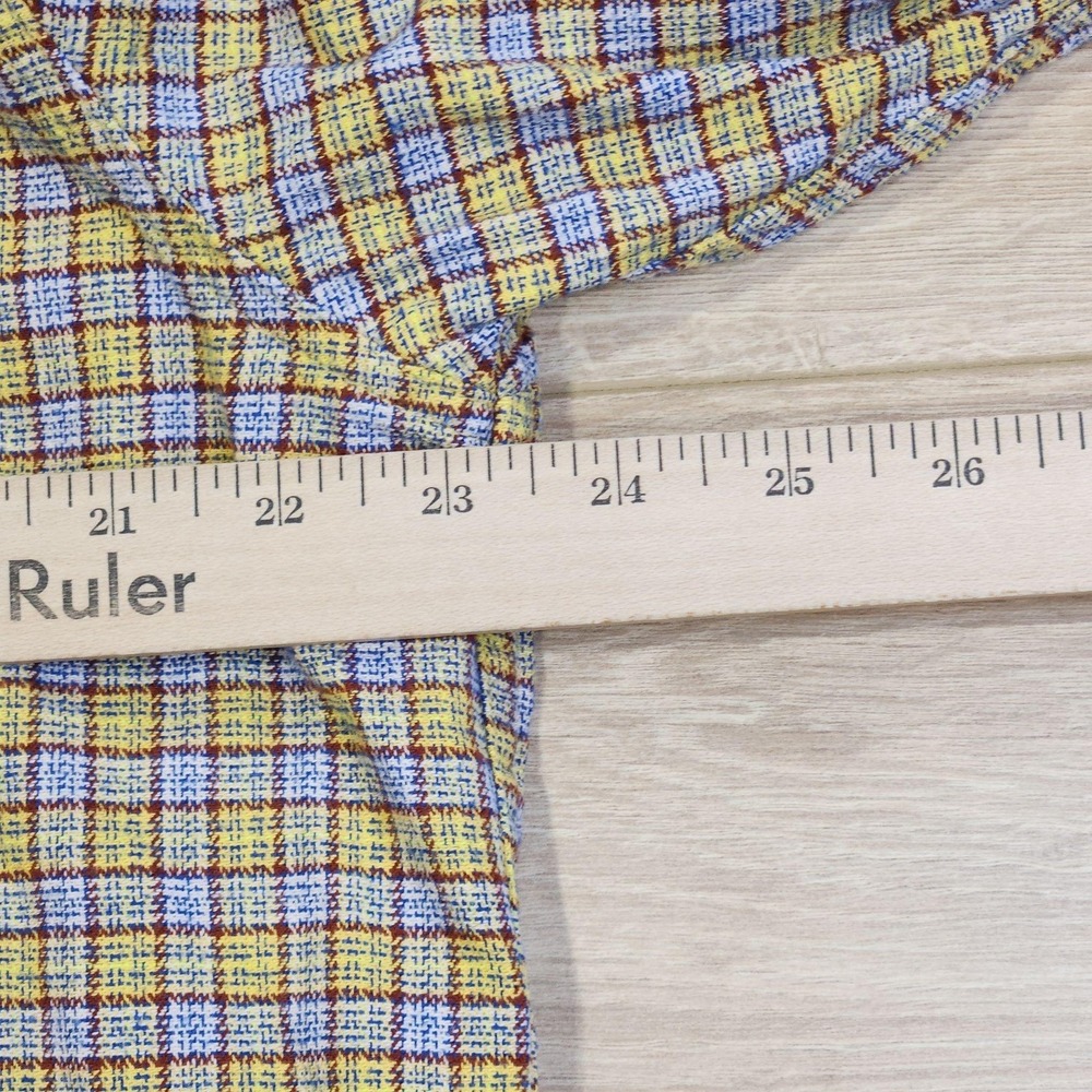 Patagonia Lightweight Fjord Flannel Shirt Mens Large Yellow Plaid Button Outdoor - Picture 5 of 7